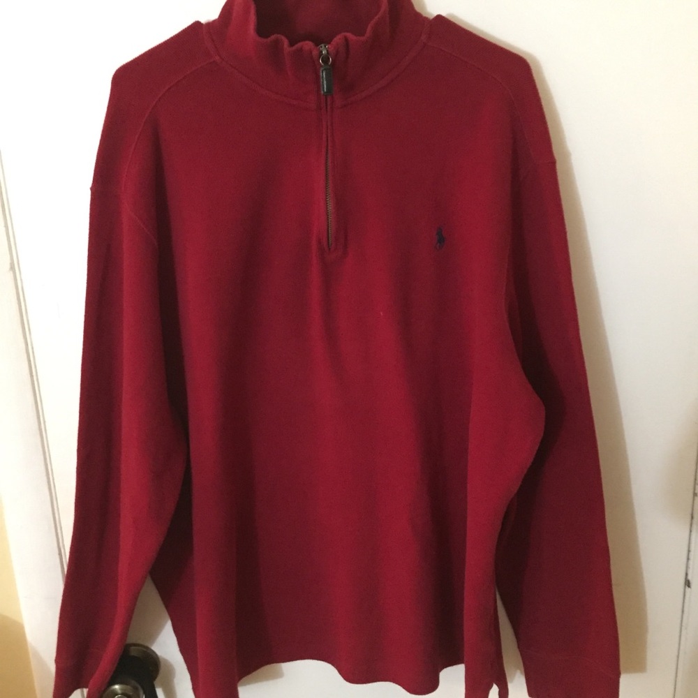 Men’s Red XXL Polo Ralph Lauren Half Zip Sweater